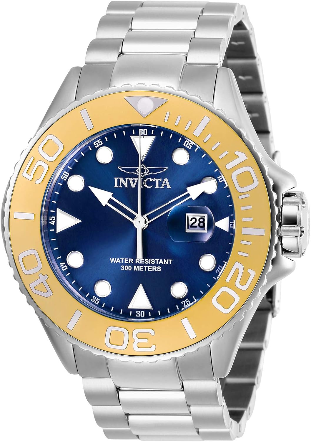 invicta 男式 pro diver 石英潜水手表不锈钢表带,银色,24(型号:28768