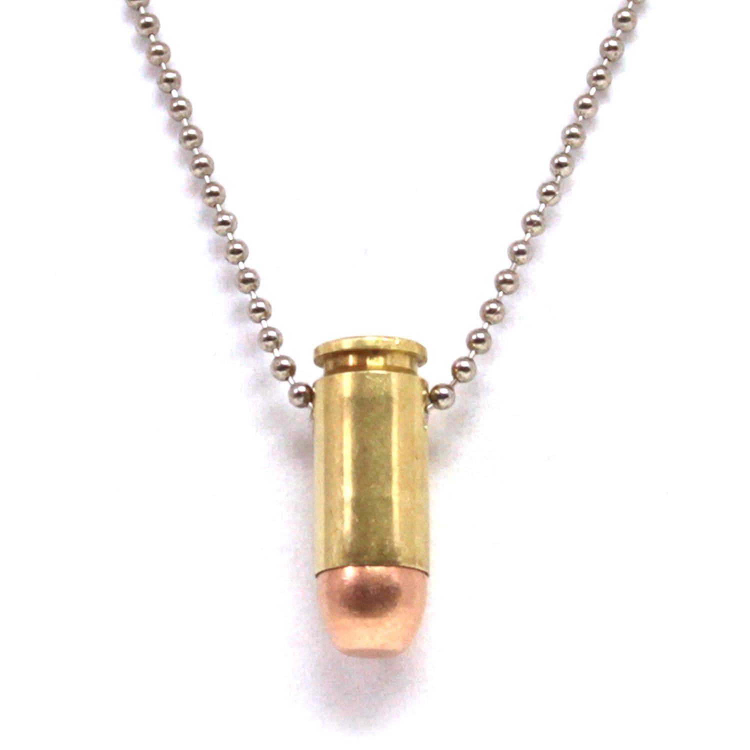 cobrabraid real 40 口径子弹项链 24 英寸镀镍球链