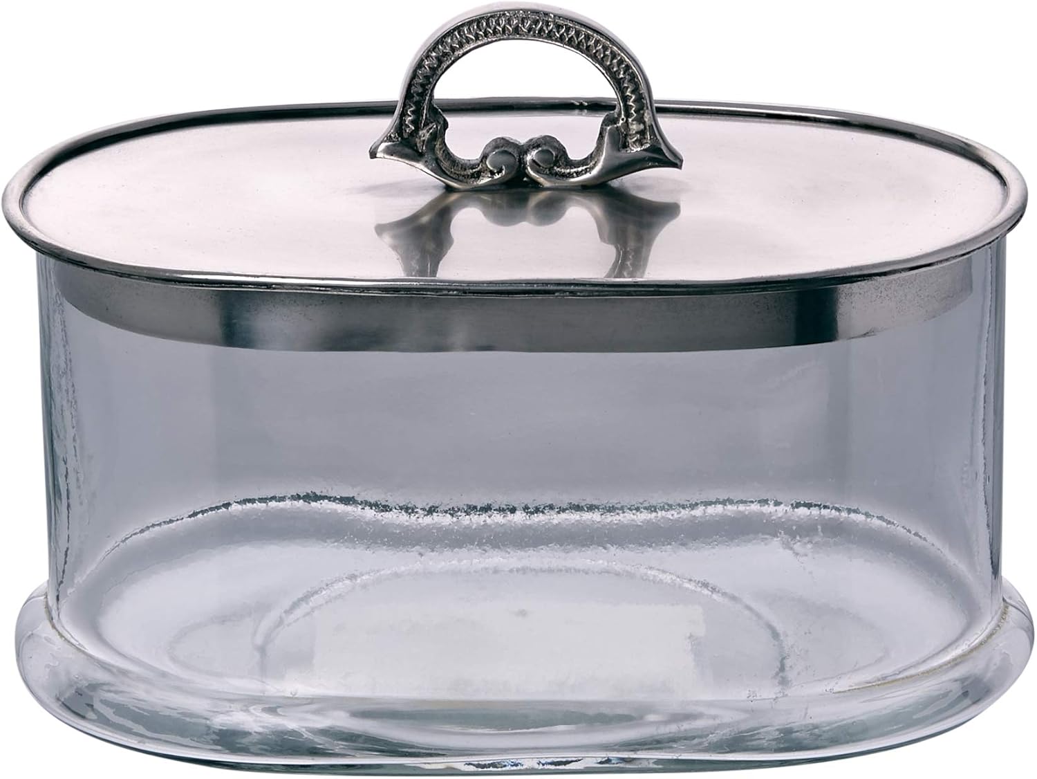 better & best 0552233 - 带盖银色椭圆玻璃盒