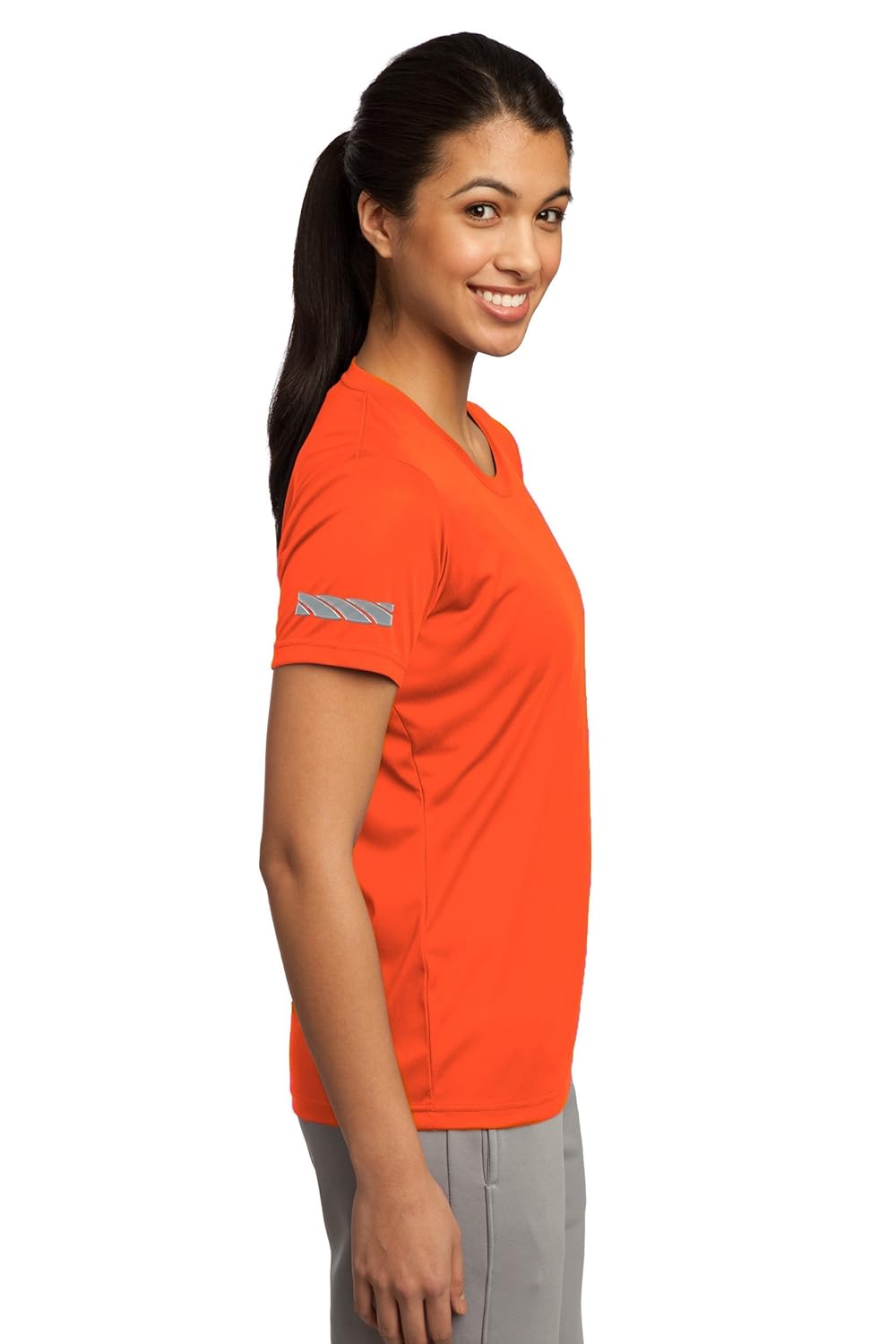 kamal ohava womens reflective running tee shirt, xs, neon