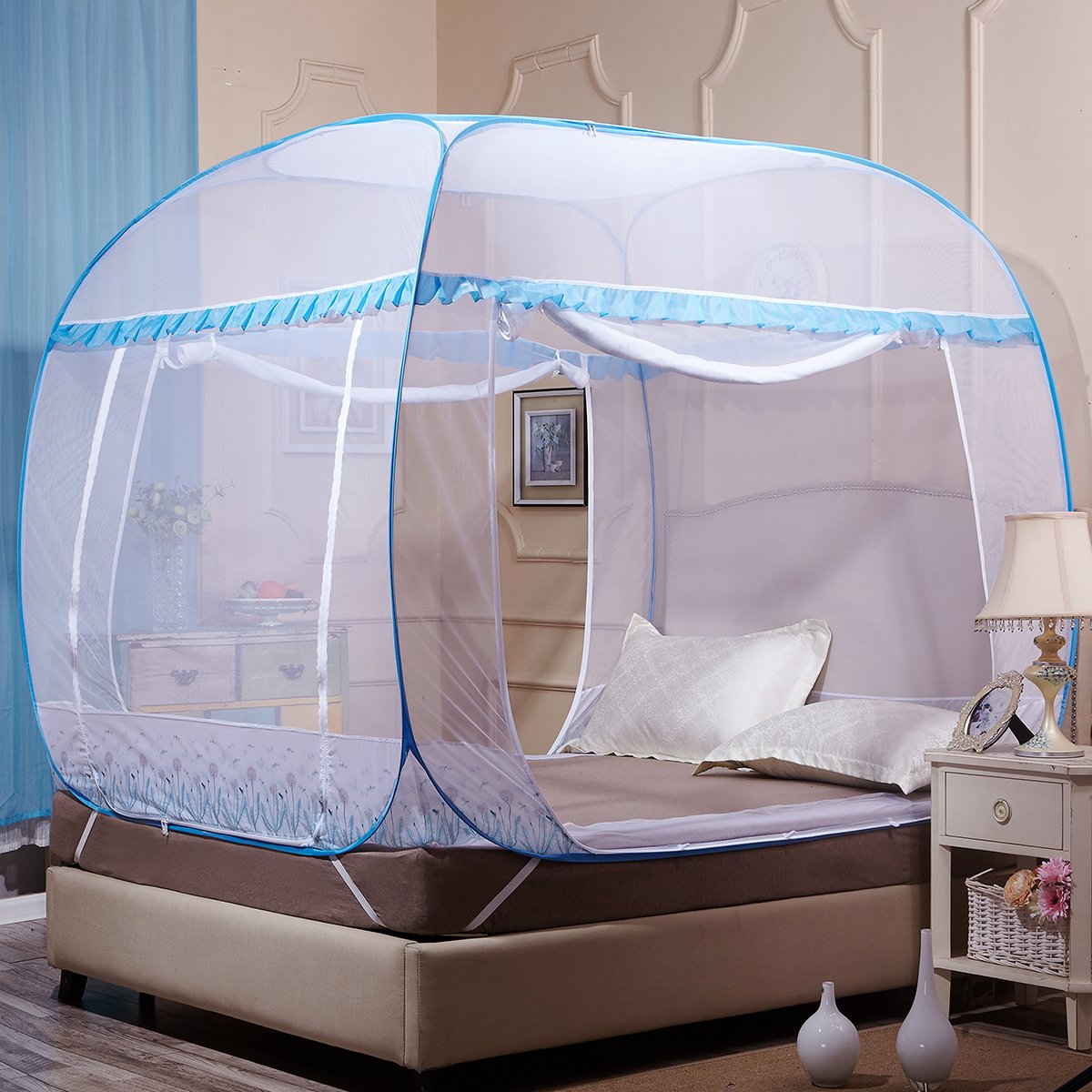 xanlenss 轩蓝仕 超轻盈三开门蒙古包蚊帐 拉链防蚊实用型大空间支架