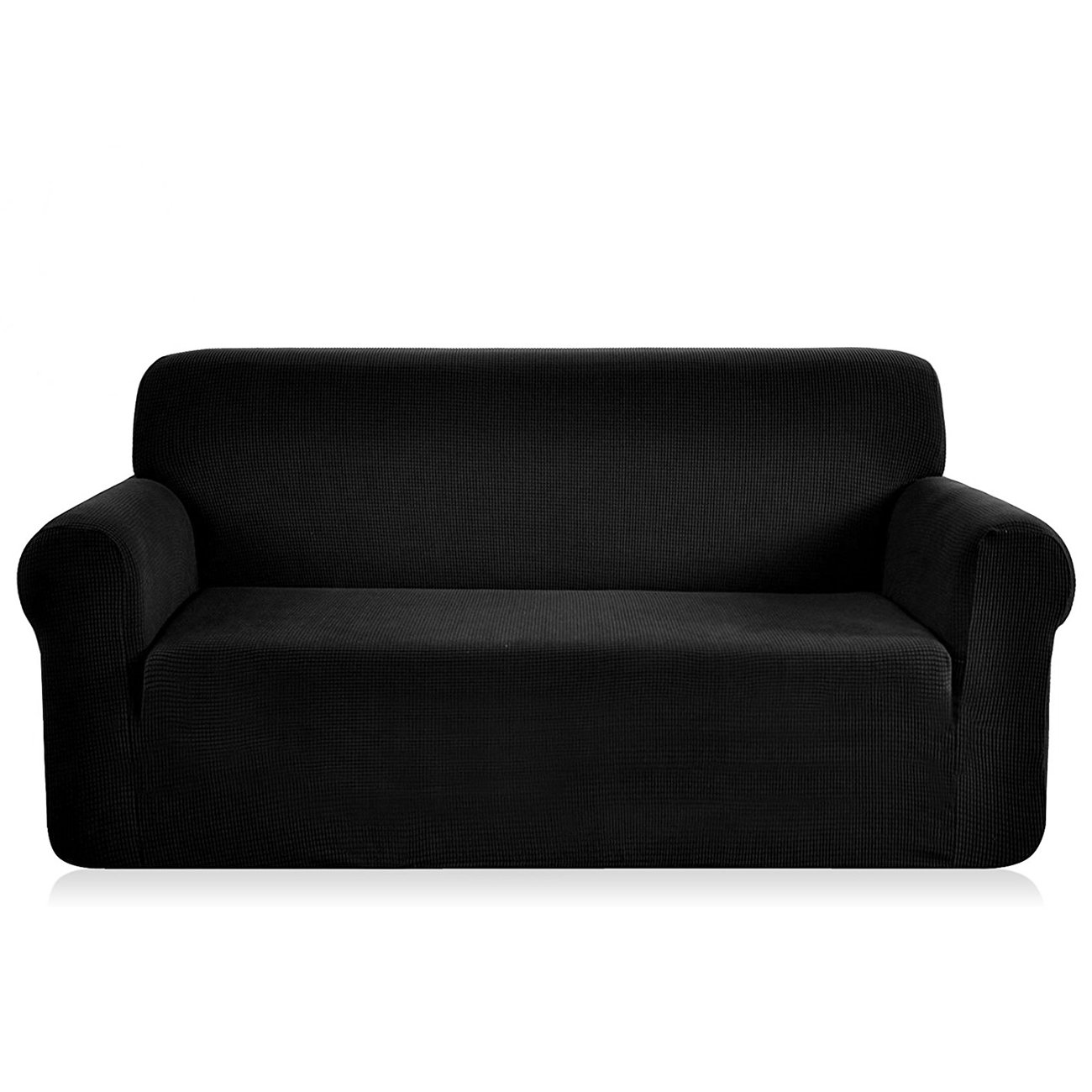 casa 提花沙发套,1 件柔软弹性沙发套,弹性沙发套,起居室沙发 黑色