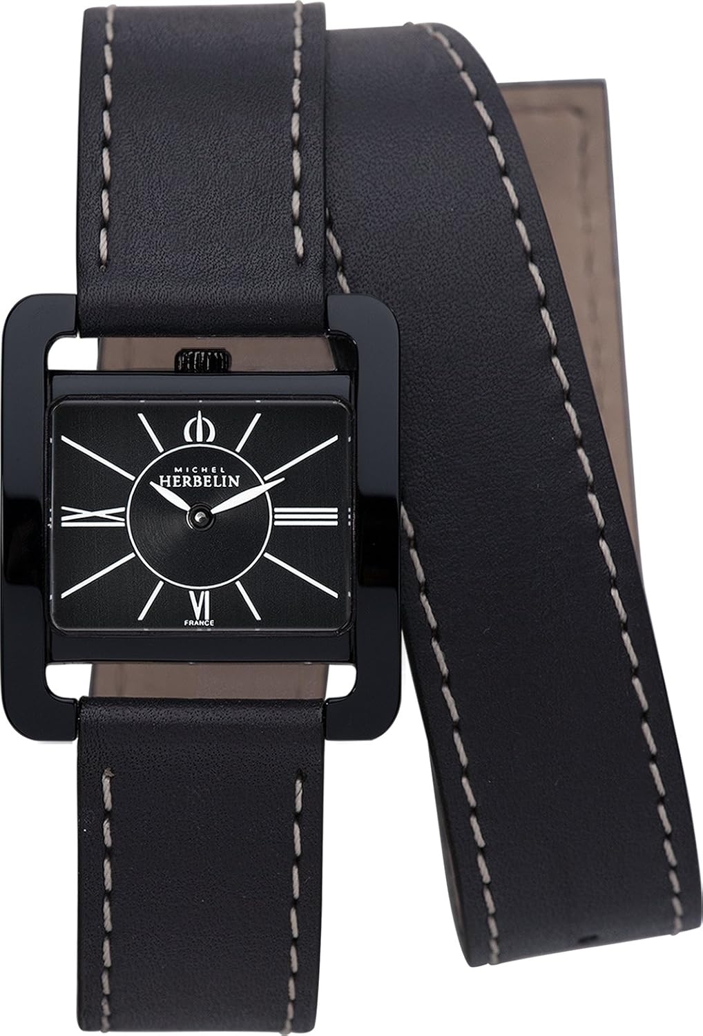 michel herbelin 5th avenue 女式石英手表,黑色表盘 analogue 显示