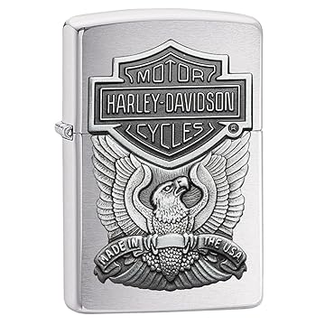 淘宝代购价280左右 zippo 芝宝 harley-davidson 银色鹰标徽章打火机