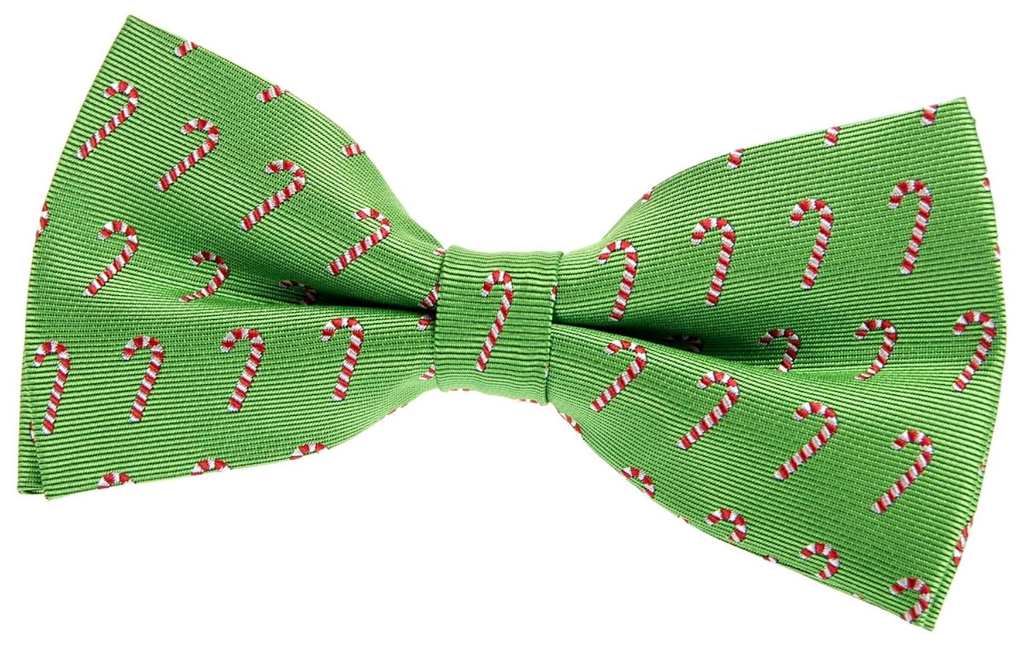 绿色圣诞梭织前绑带领结圣诞糖果手杖图案(12英寸)