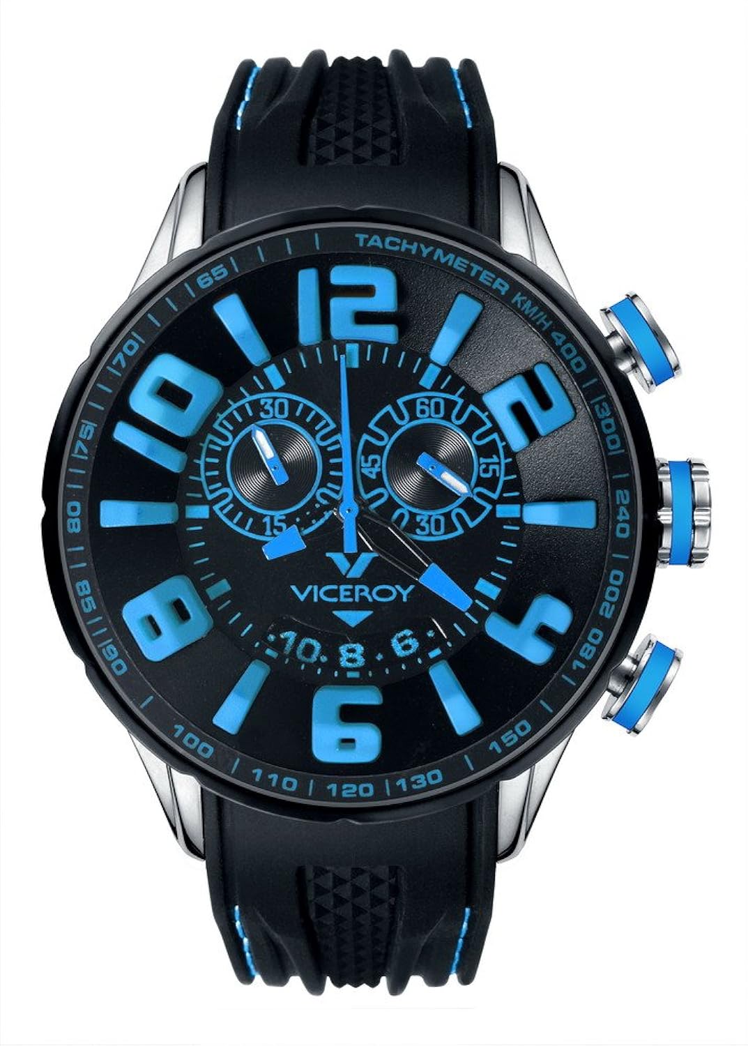viceroy 男式432109 – 35蓝色数字计时日期橡胶手表
