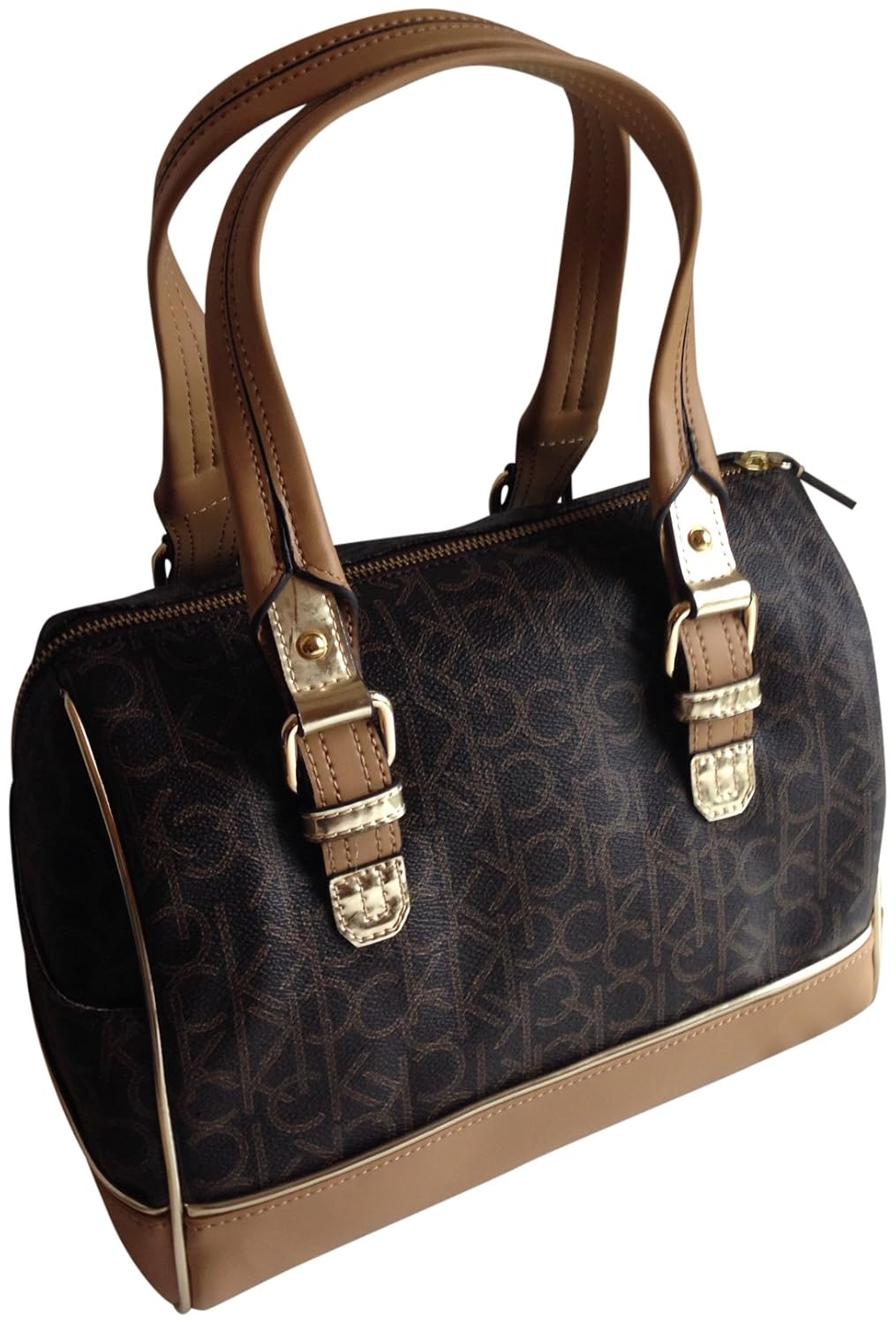 calvin klein logo 字母组合签名挎包棕色卡其色