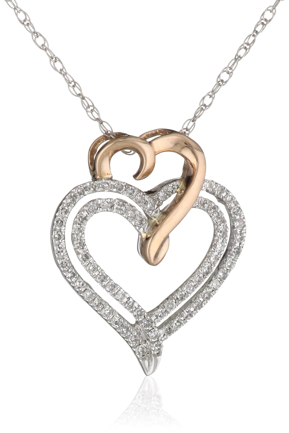 " amour " 圆形钻石时尚吊坠项链(1/5克拉总重,高 / i1-i202)-珠宝