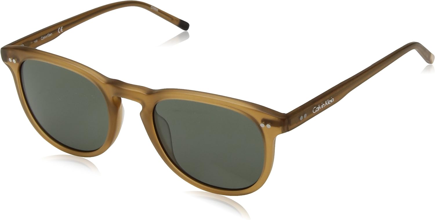 calvin klein 男士 ck4321s 方形太阳镜,哑光浅棕色,51 毫米