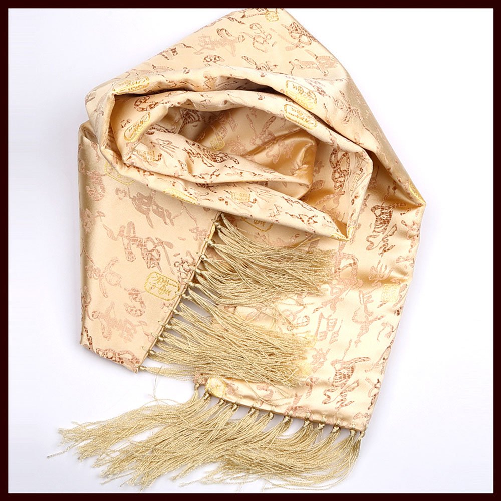 西奇 中国风男士围巾丝巾南京特产特色云锦老外商务外