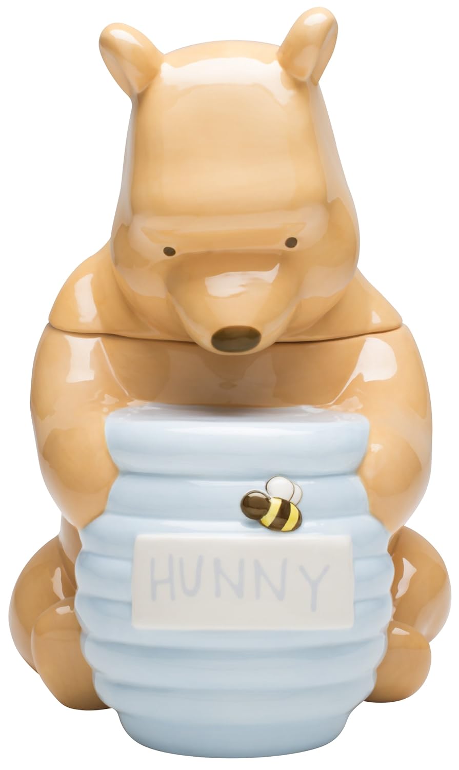 zak designs disney winnie the pooh ceramic cookie jar, 12-inch
