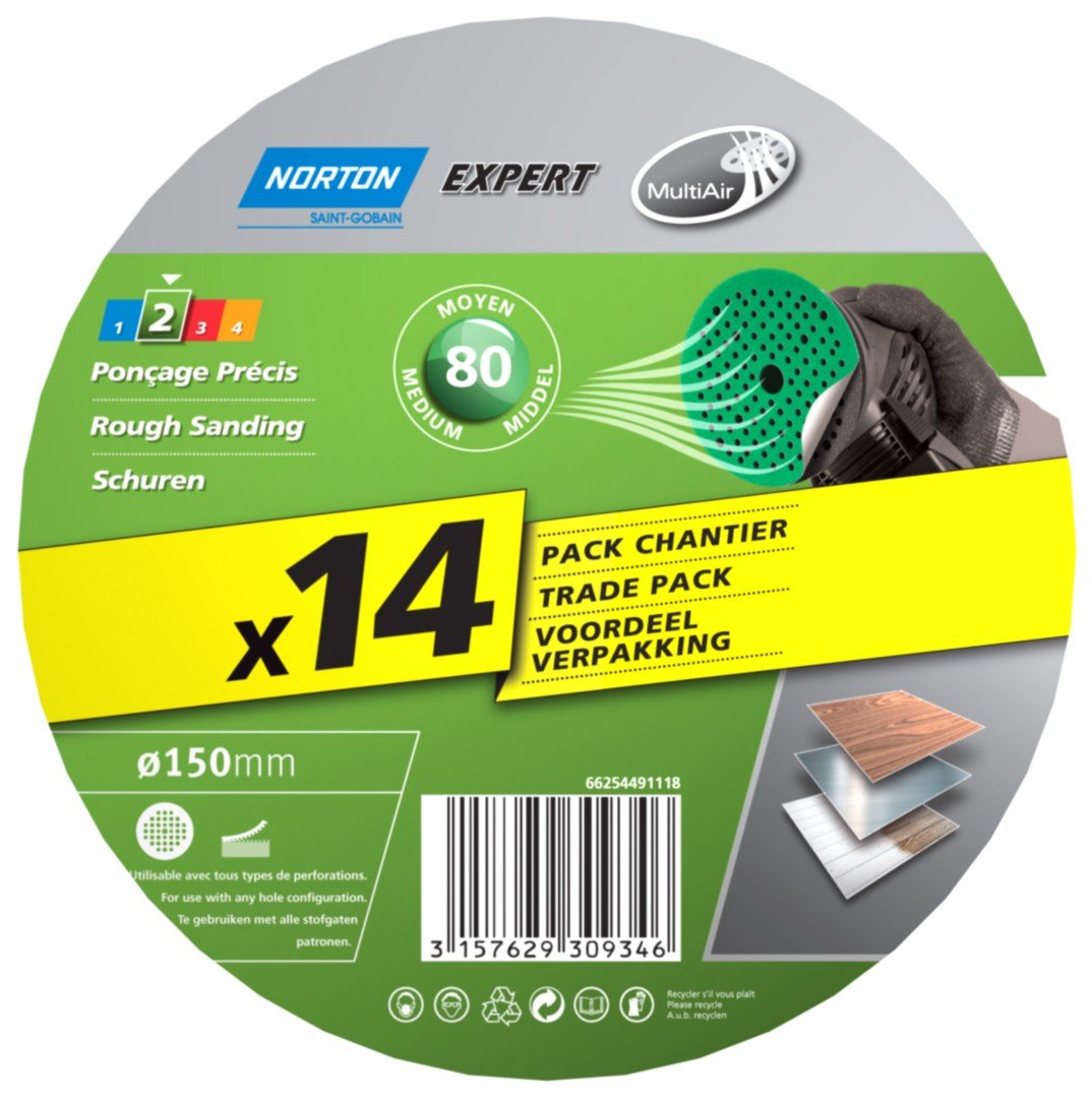 norton expert 砂纸包 14 x 18 150 / 粒 80 多空气