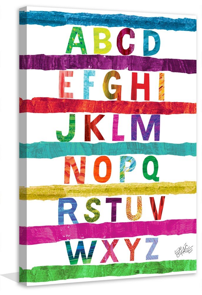 eric carle alphabet stripes painting print on wrapped canvas