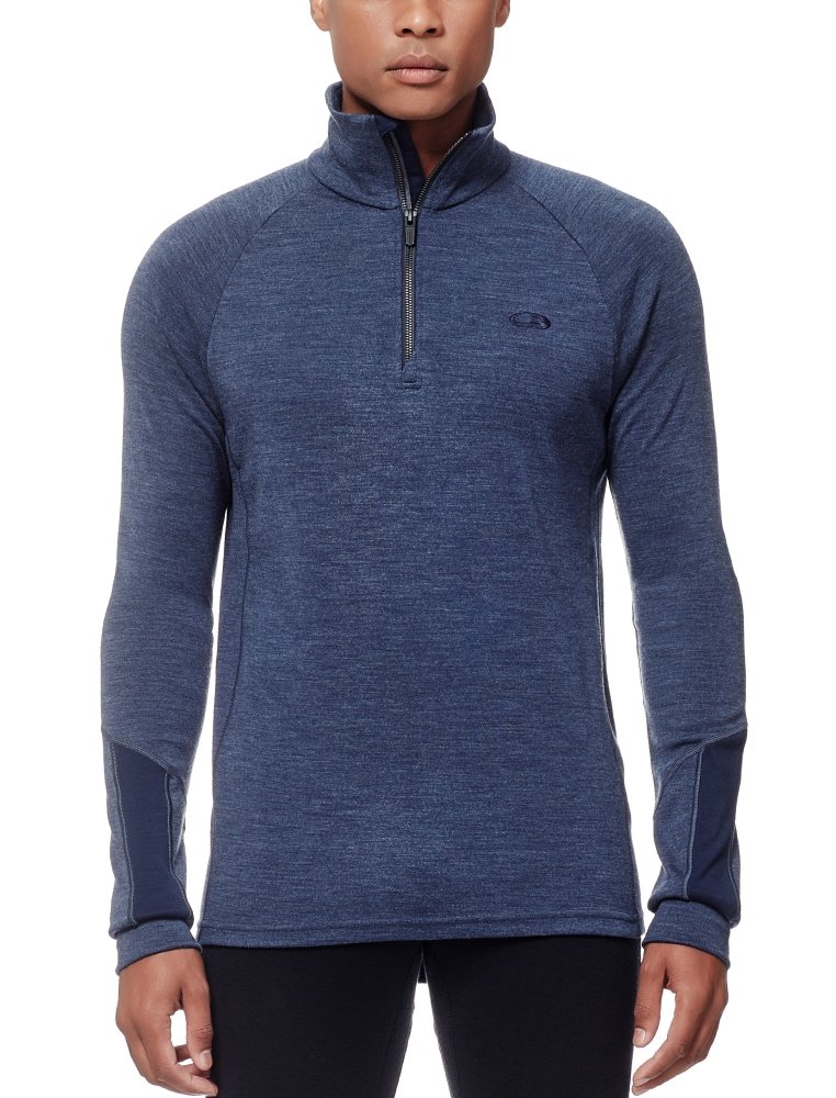 icebreaker otago 长袖半拉链套头衫滑雪毛衣,100% 美