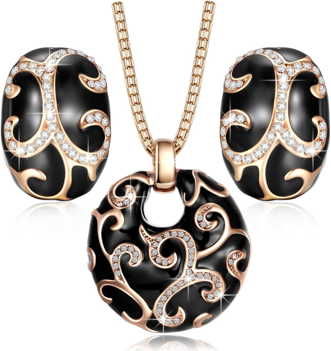 qianse 现代春季镀金手工珐琅蝴蝶珠宝套装,礼品包装,免费送货!