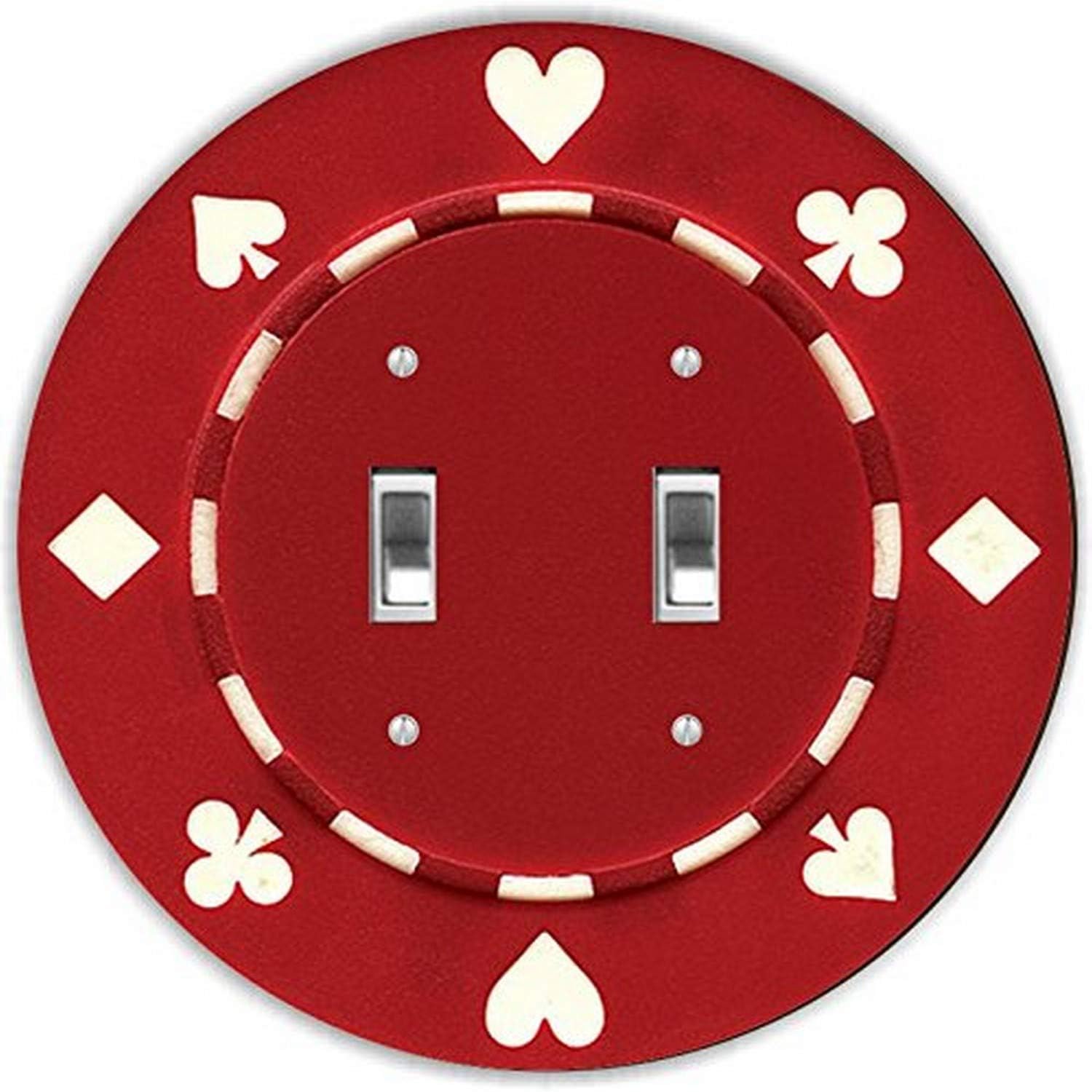 rikki knight rnd-lspdbl-83 扑克筹码圆形设计双拨动灯板,红色