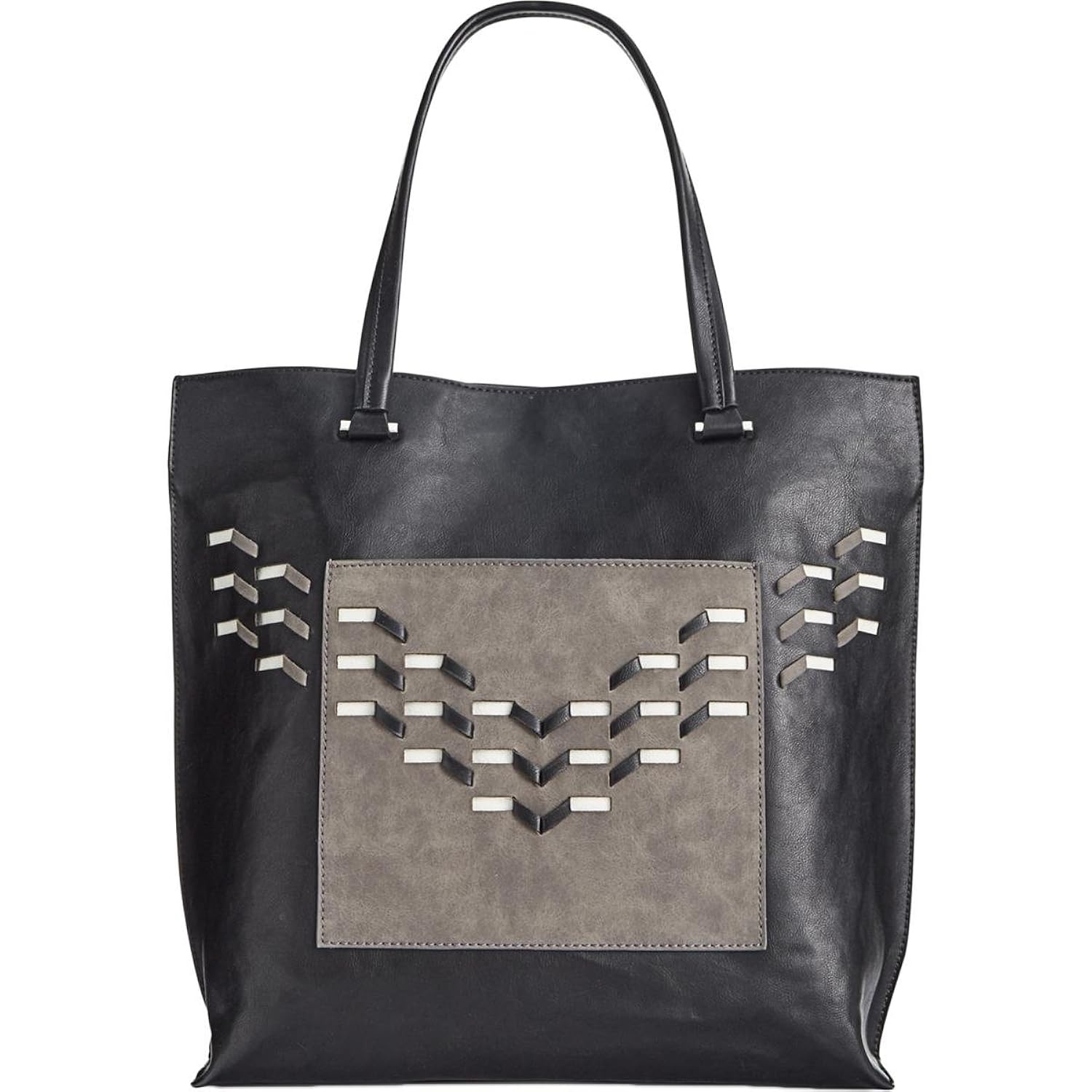 danielle nicole 女式 lonna 人造皮革拼色手提包手提包黑色大号