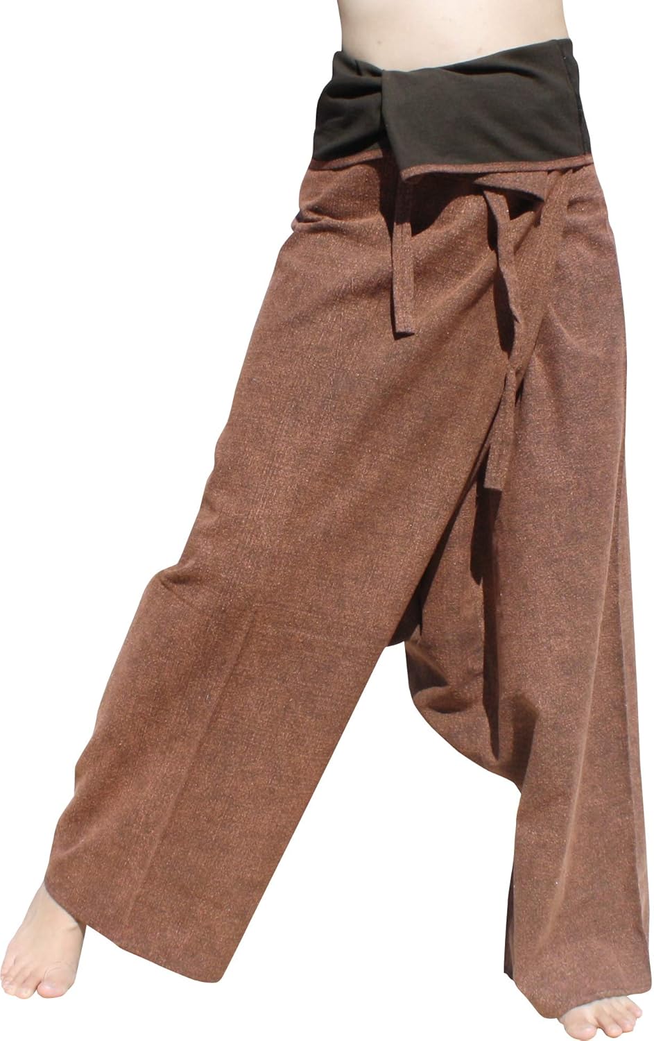 raanpahmuang java 风格束腰包边毛长裤,混棉