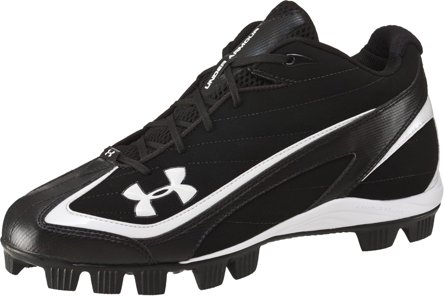 under armour 男式 leadoff iii mid 棒球钉鞋 ( 9 ) 黑色白色1206181