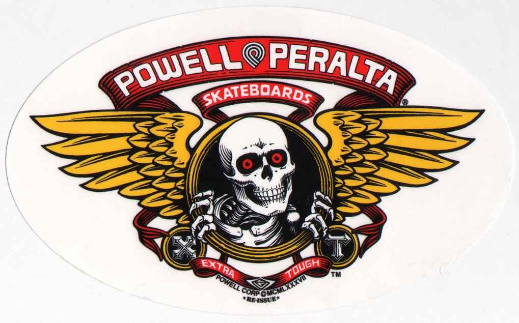 powell peralta skateboard sticker - bones brigade winged ripper