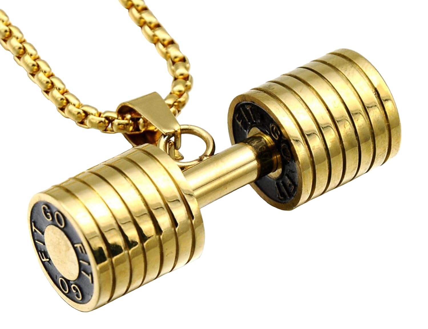 long river 不锈钢哑铃吊坠健身珠宝