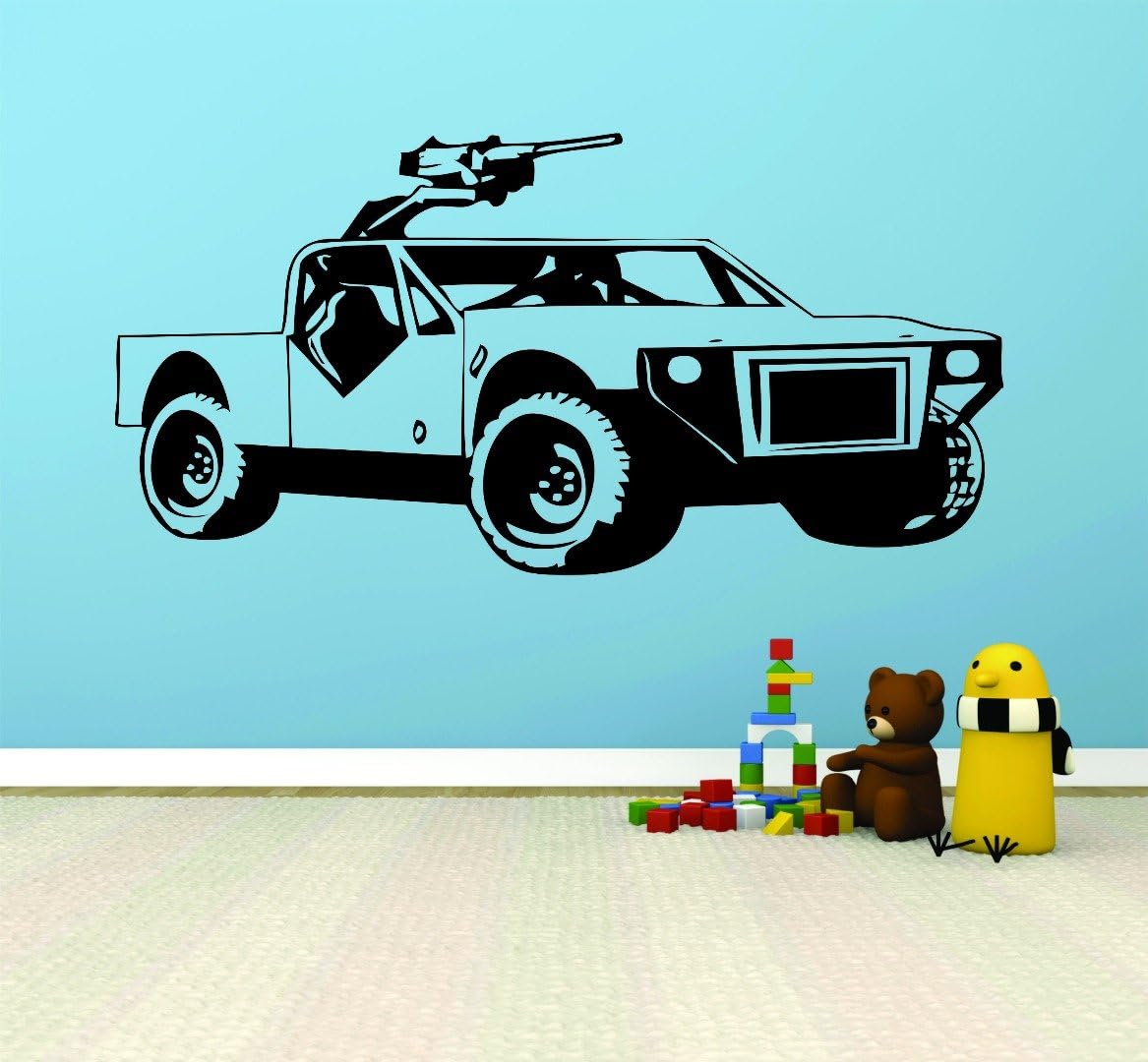 设计乙烯基 rad 578 1 军方战车 悍马剪影 乙烯基 墙壁贴花,黑色,30.