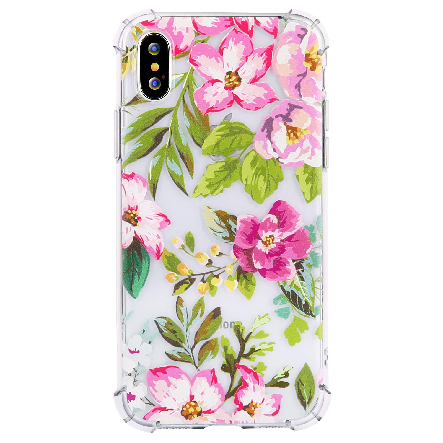 iphone x 的 beatuiphone 手机壳透明有趣动物图案印花手机壳,支持