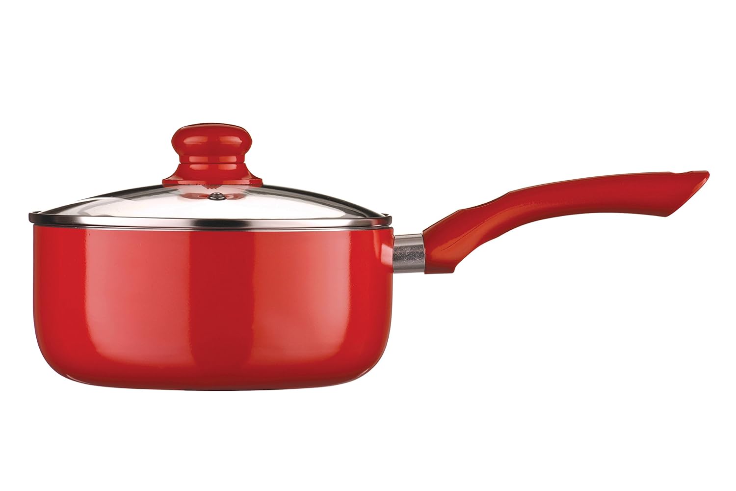 premier housewares ecocook 平底锅,带玻璃盖 - 20 厘米 红色 20 cm