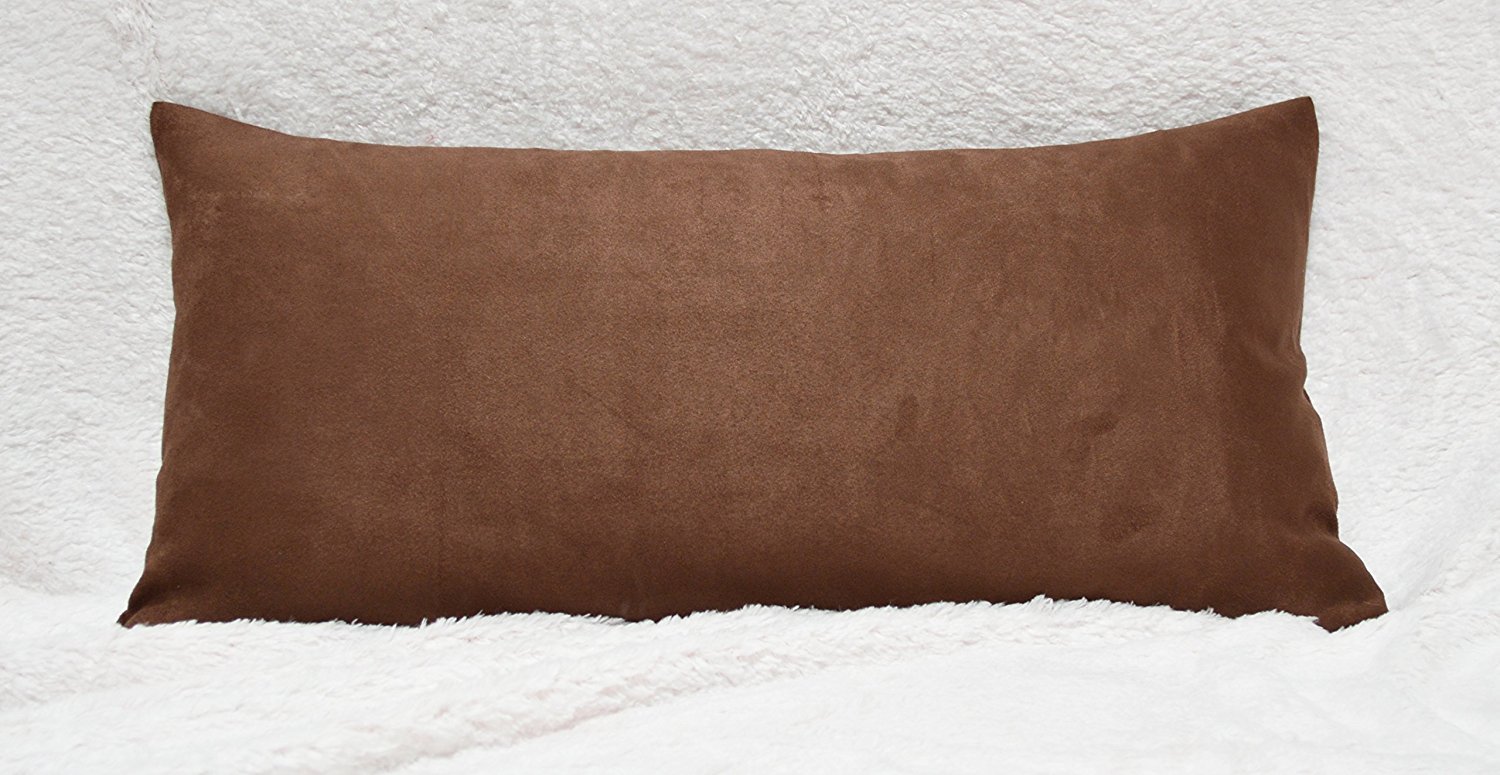 aiking home 奢华仿麂皮欧式枕套/装饰枕套 - 多种尺寸/颜色 棕色 12x