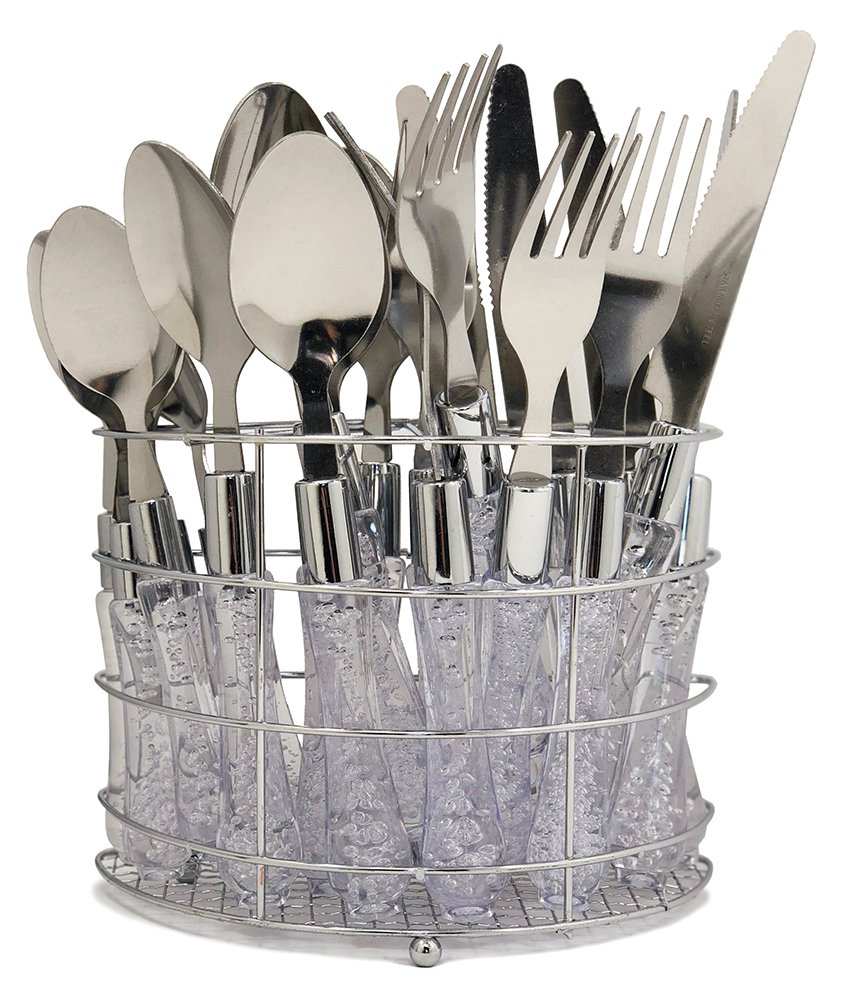 wees beyond 5593-20 超值装二合一镀铬机架   餐具套装,均码,不锈钢