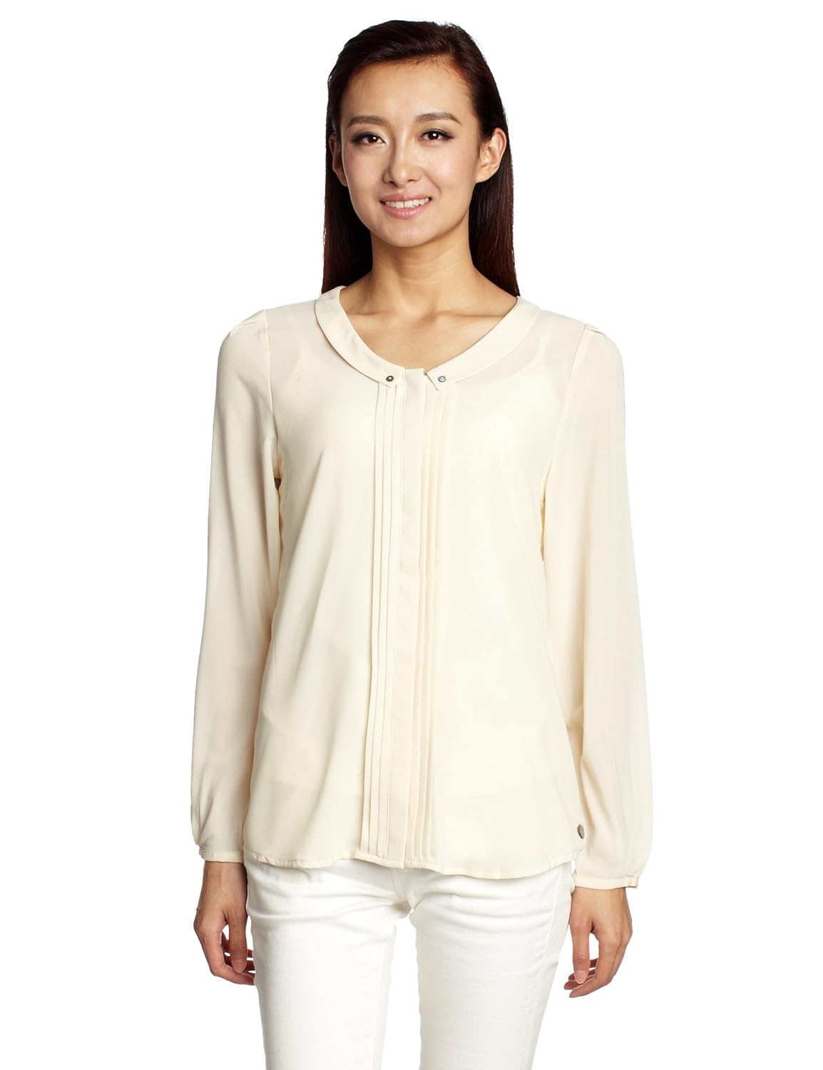 esprit 埃斯普利特 女士 甜美可爱圆领长袖衬衫 米色 32 oc1314-277