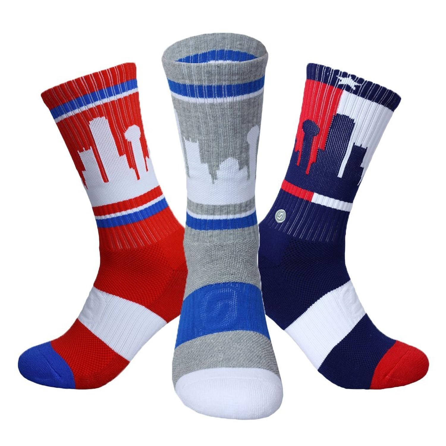 skyline socks 男士 sockshosiery red/flag/heather grey triple