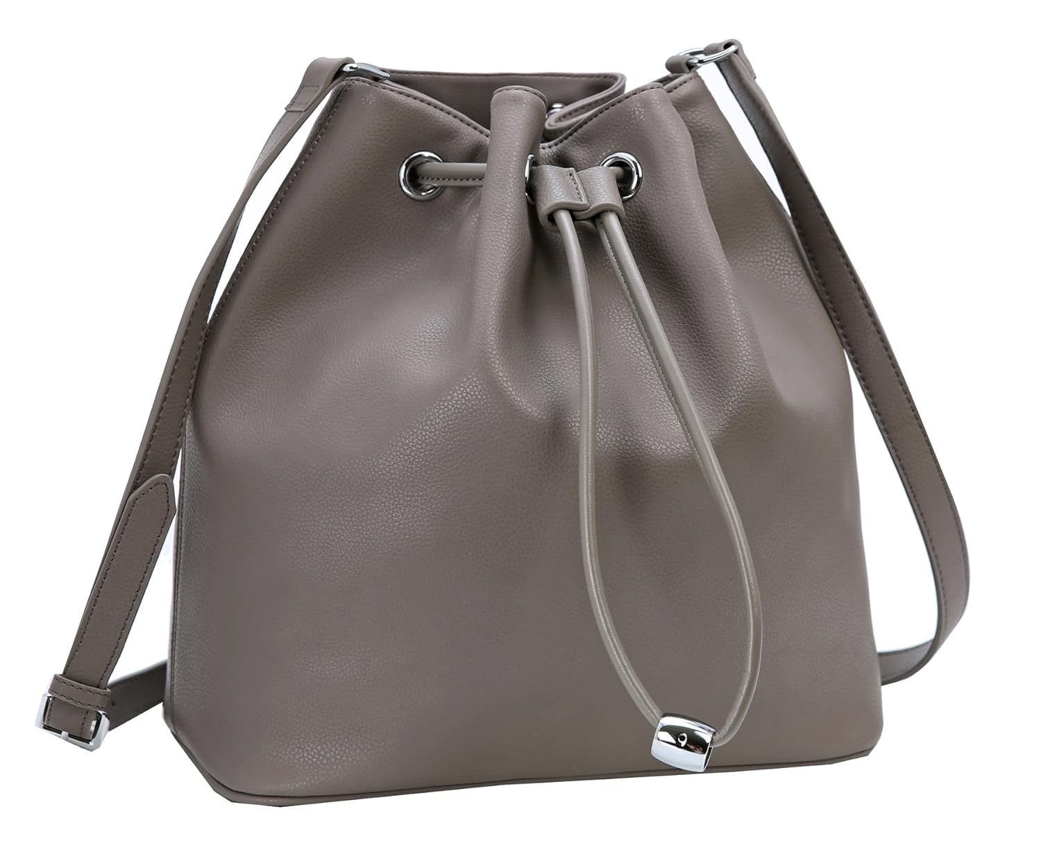 buckets bag heshe 女士时尚皮革手提包抽绳肩包挎包设计师手提包