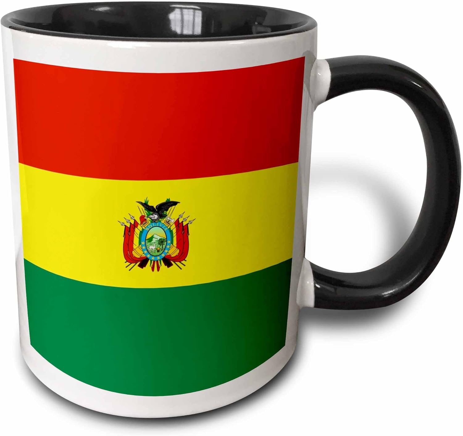 红色黄色绿色条纹–world 州国旗–la tricolor–马克杯 黑色/白色 11