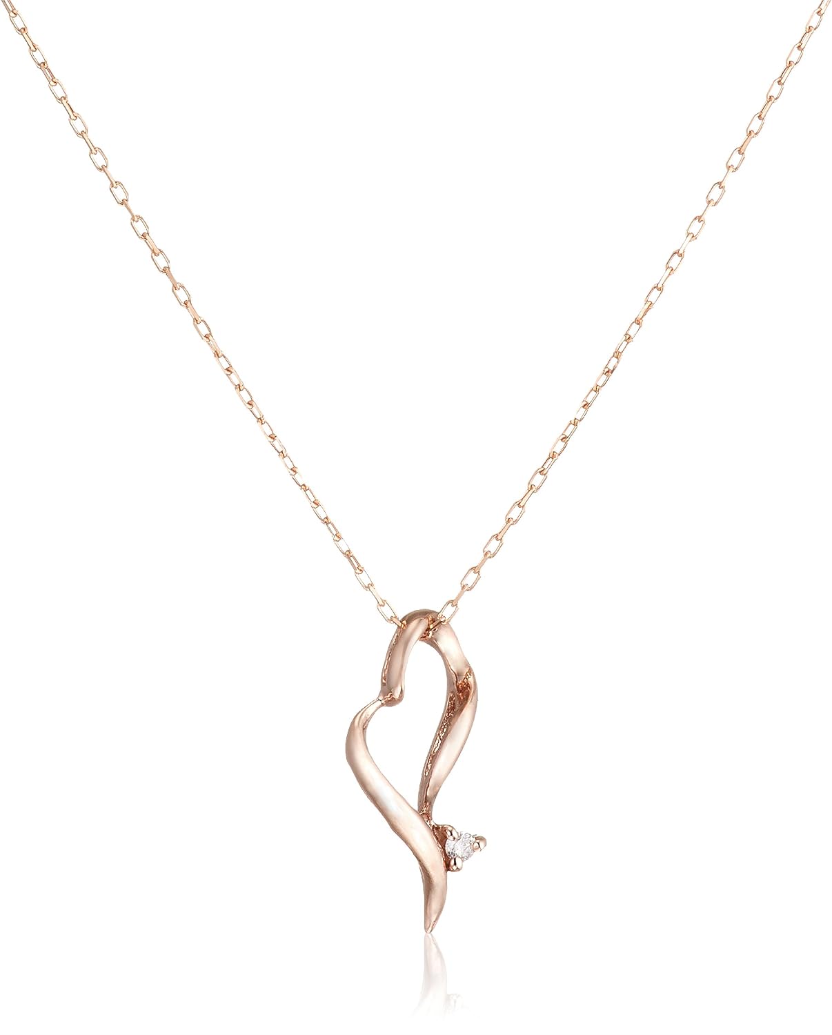 d-collection 10k 粉金 钻石项链 0.01ct dpd52671pg