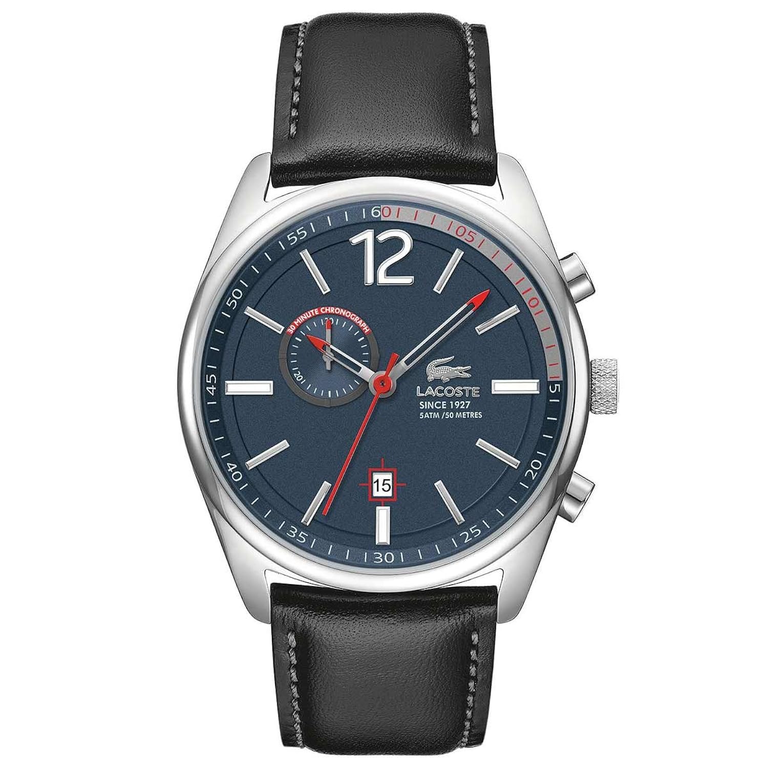 lacoste austin chronograph 皮革 – 黑色男式手表 # 2010729