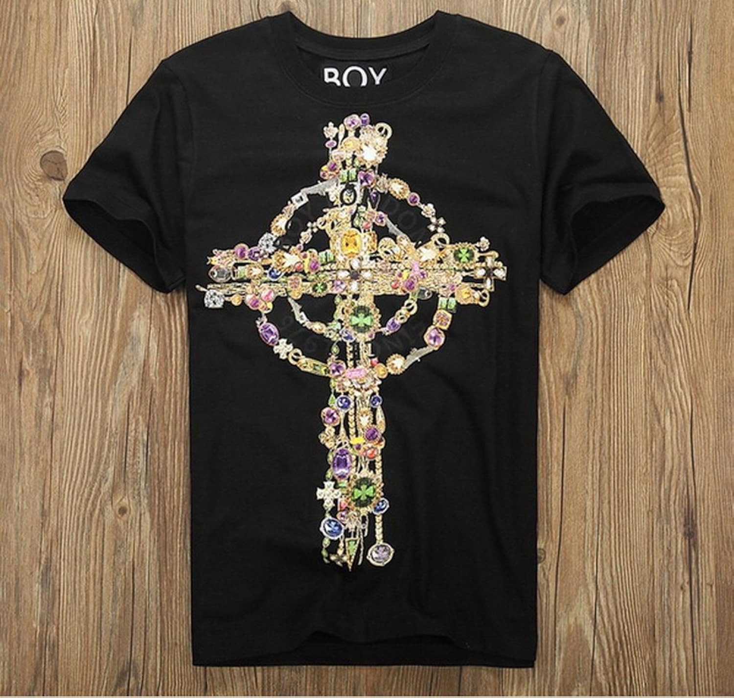 香港代购 nikeadidas 2014夏季新款钻石十字架男款短袖t恤 男女衣服