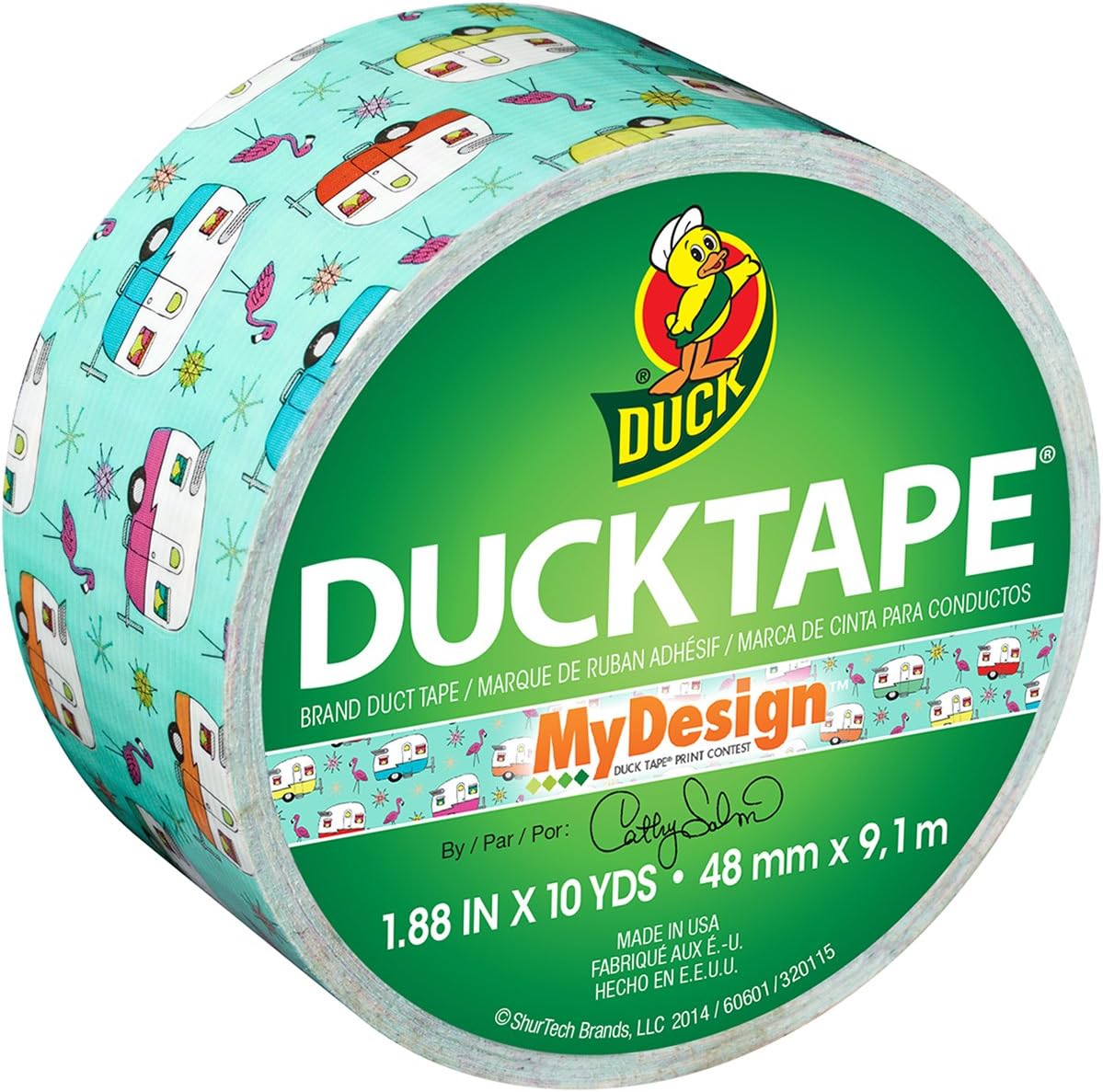 duck brand 283977 printed duct tape, happy camper, 1.