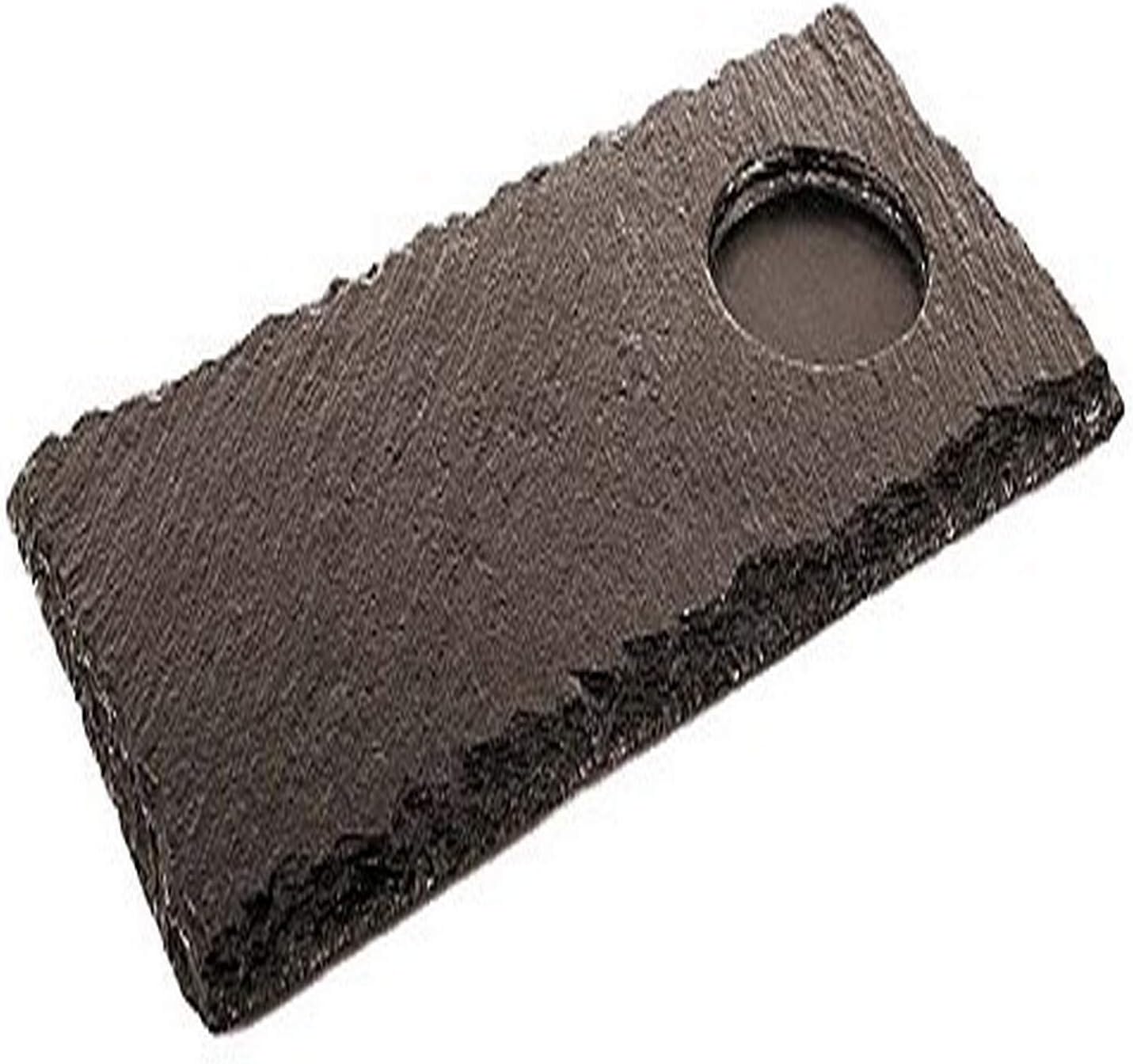 paderno world cuisine natural slate with one well, black