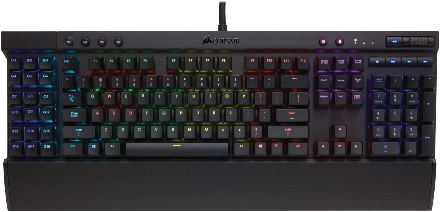 海盗船corsair gaming系列k95 rgb 机械游戏键盘 茶轴(ch9000221-na)