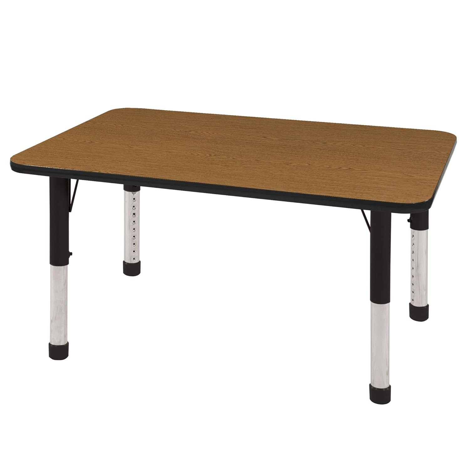 ecr4kids 30" x 48" rectangular activity table, oak top/black