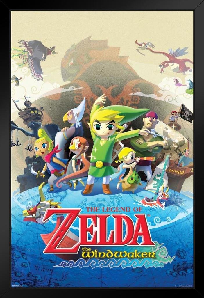 the legend zelda wind waker 任天堂动作冒险视频游戏系列 裱框海报