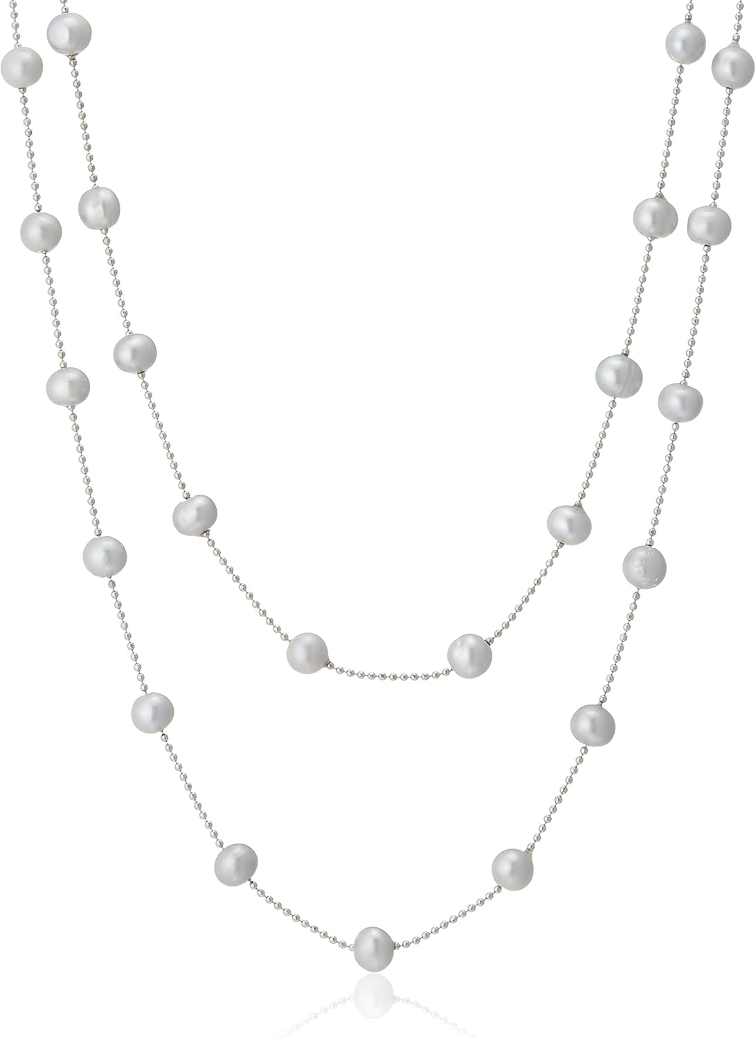 pure pearl 淡水珍珠 牛津布 项链 灰色 pp0928n-gy(120)