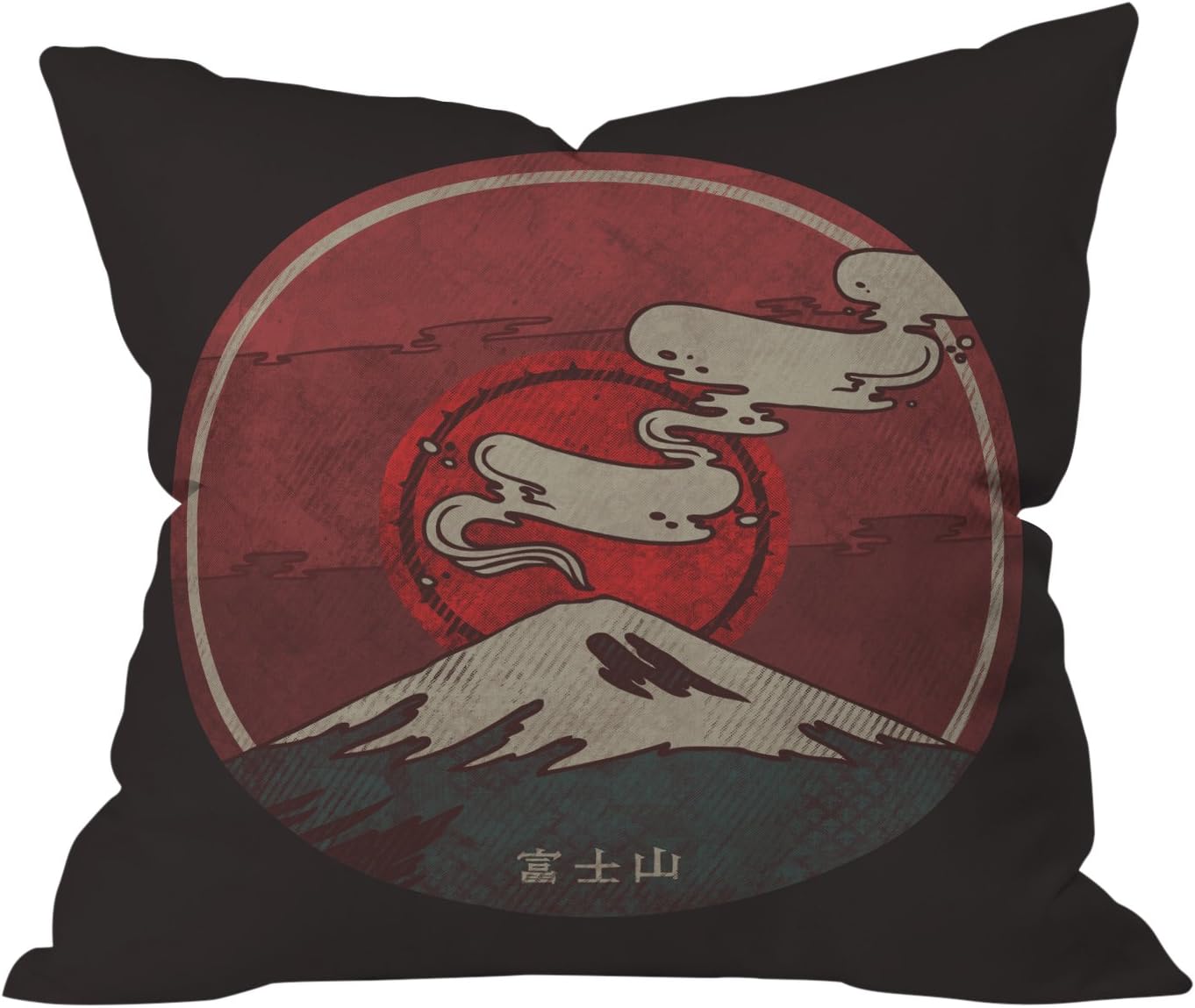 deny designs 矢量曼苏利亚褪色达赫利亚抱枕 mt fuji 16" x 16"