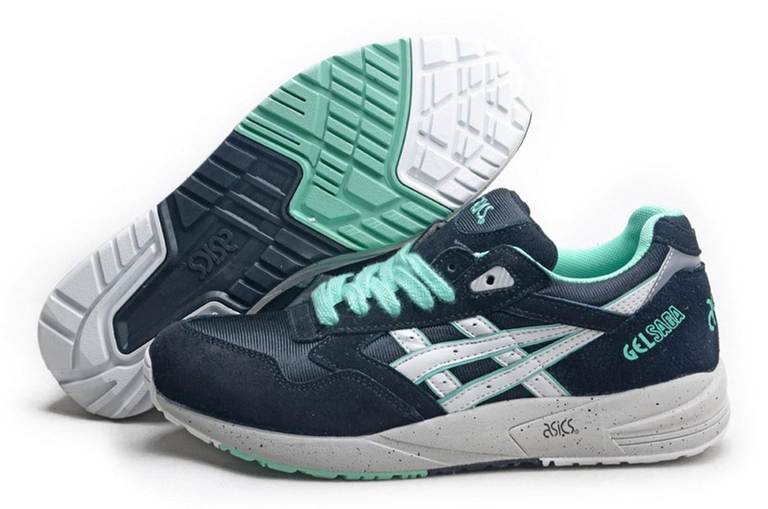 asics 亚瑟士 asics gel-saga 系列男鞋 跑步鞋 (40, 黑玉)