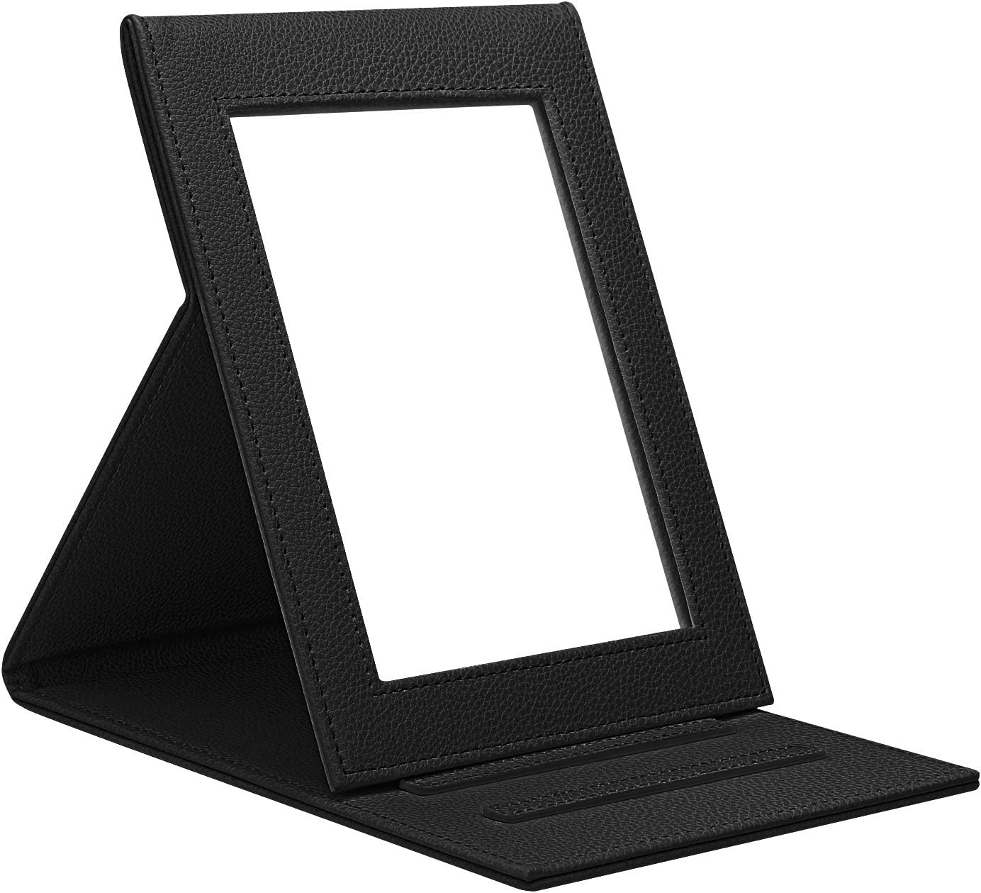 便携式折叠化妆镜,fintie slim pu 皮化妆镜折叠便携式桌面旅行镜,带