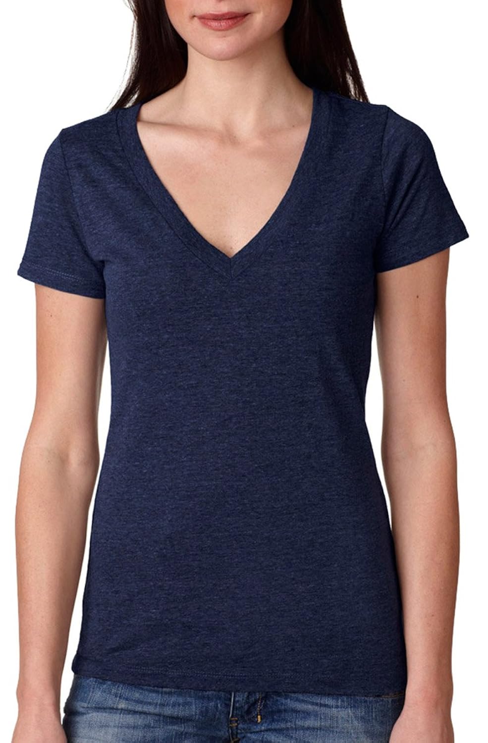 next level tri-blend deep v jersey t-shirt, v