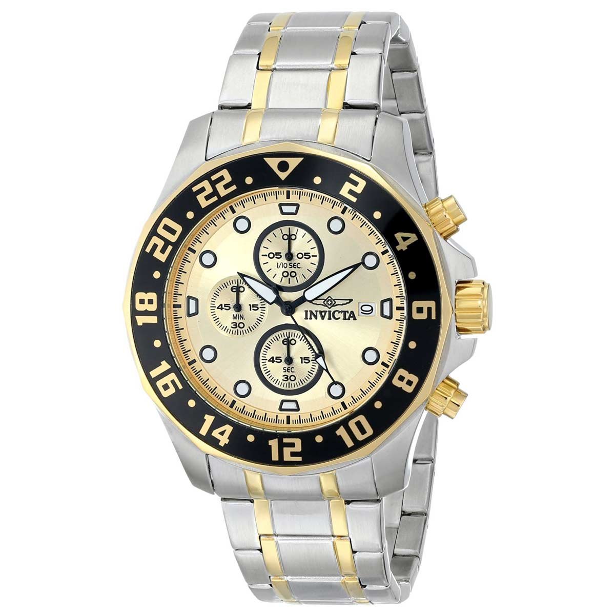 invicta英弗他 15940 男士specialty系列 石英计时码表金色双色精钢