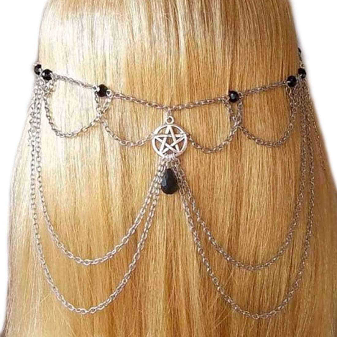 fashband 五角星头链后部头饰波西米亚头带复古灵感幻想皇冠头饰时尚