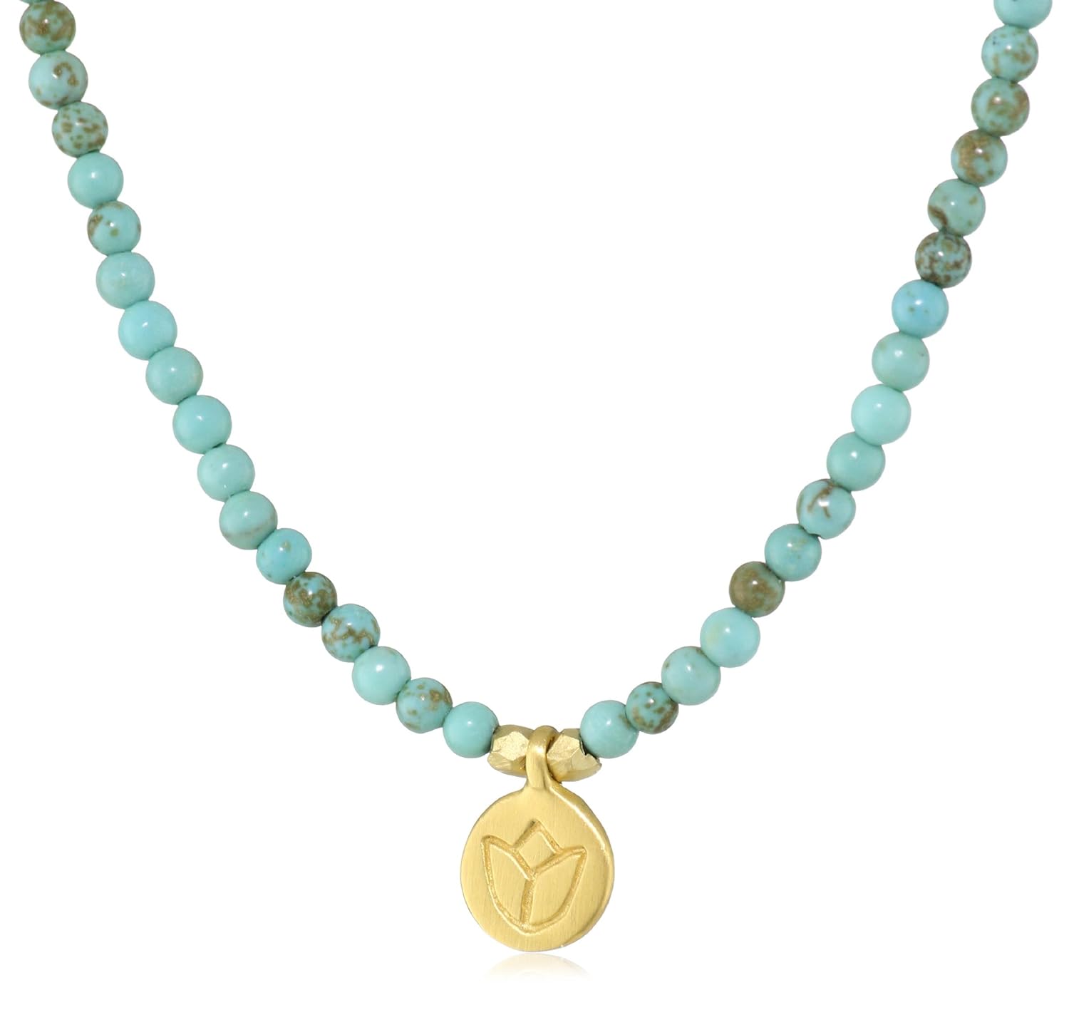 satya jewlery "classics" 绿松石小莲花珠串项链,18"